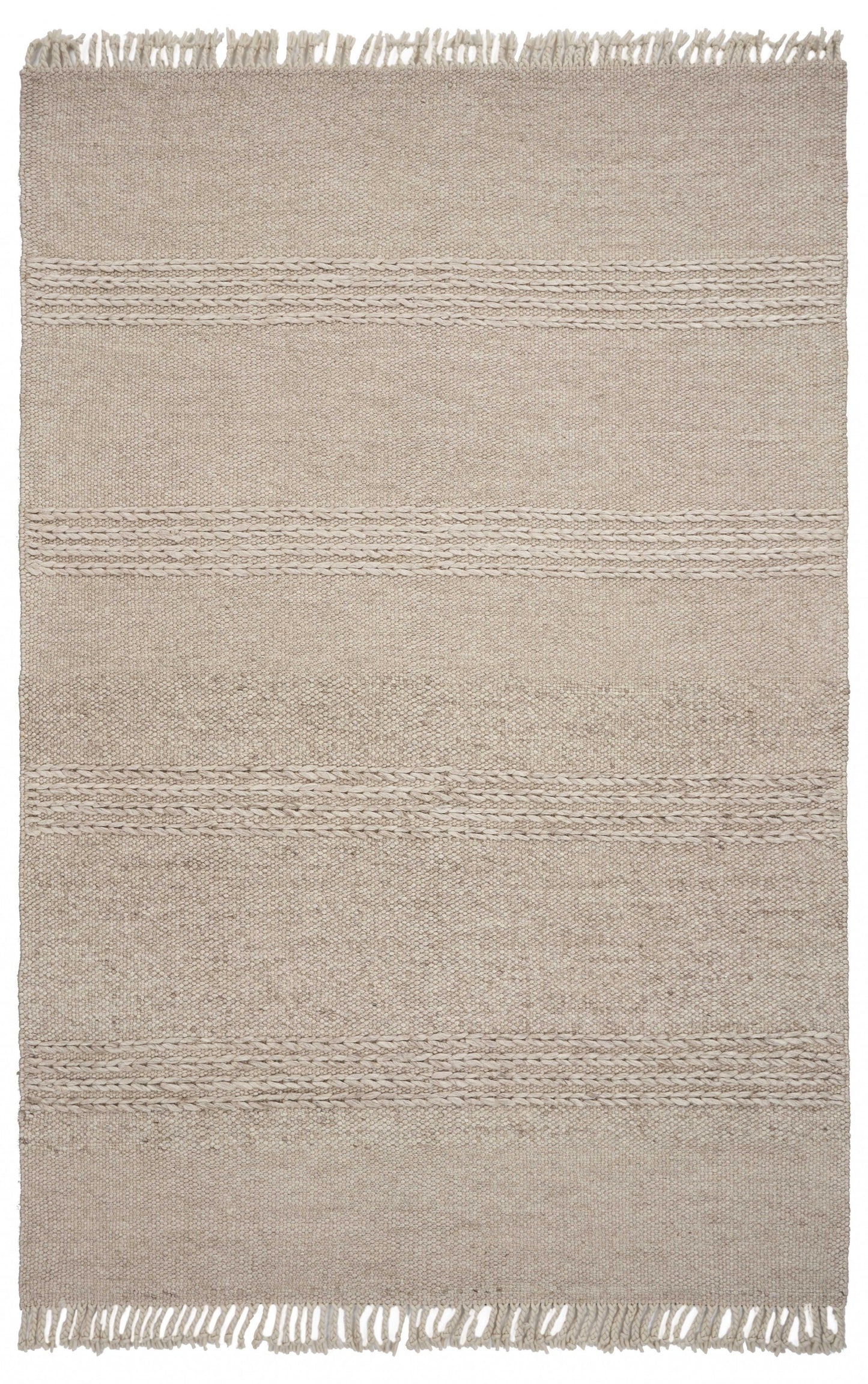 7' X 9' Wool Natural Area Rug