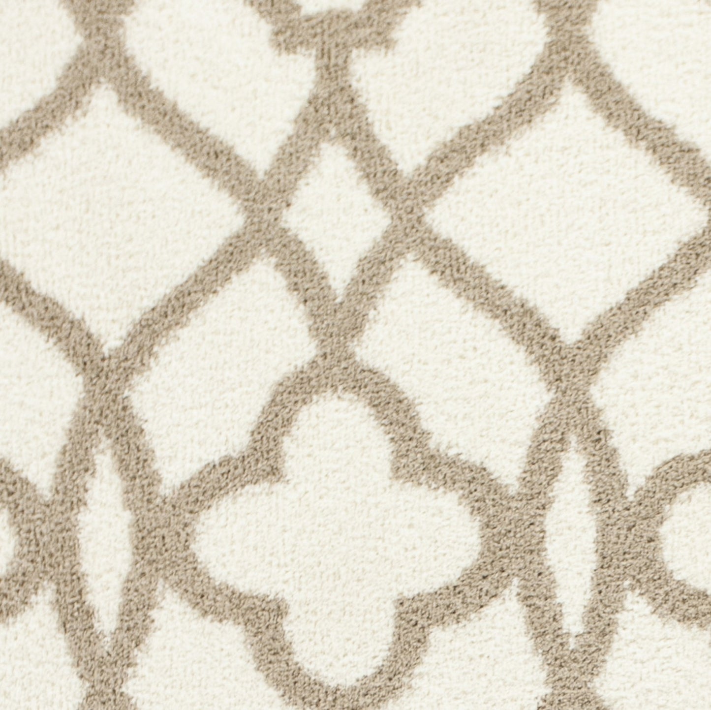 3'X5' Ivory Beige Trellis Machine Woven Microfiber Indoor Area Rug