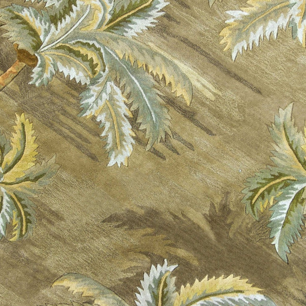 5' Round Wool Moss Area Rug