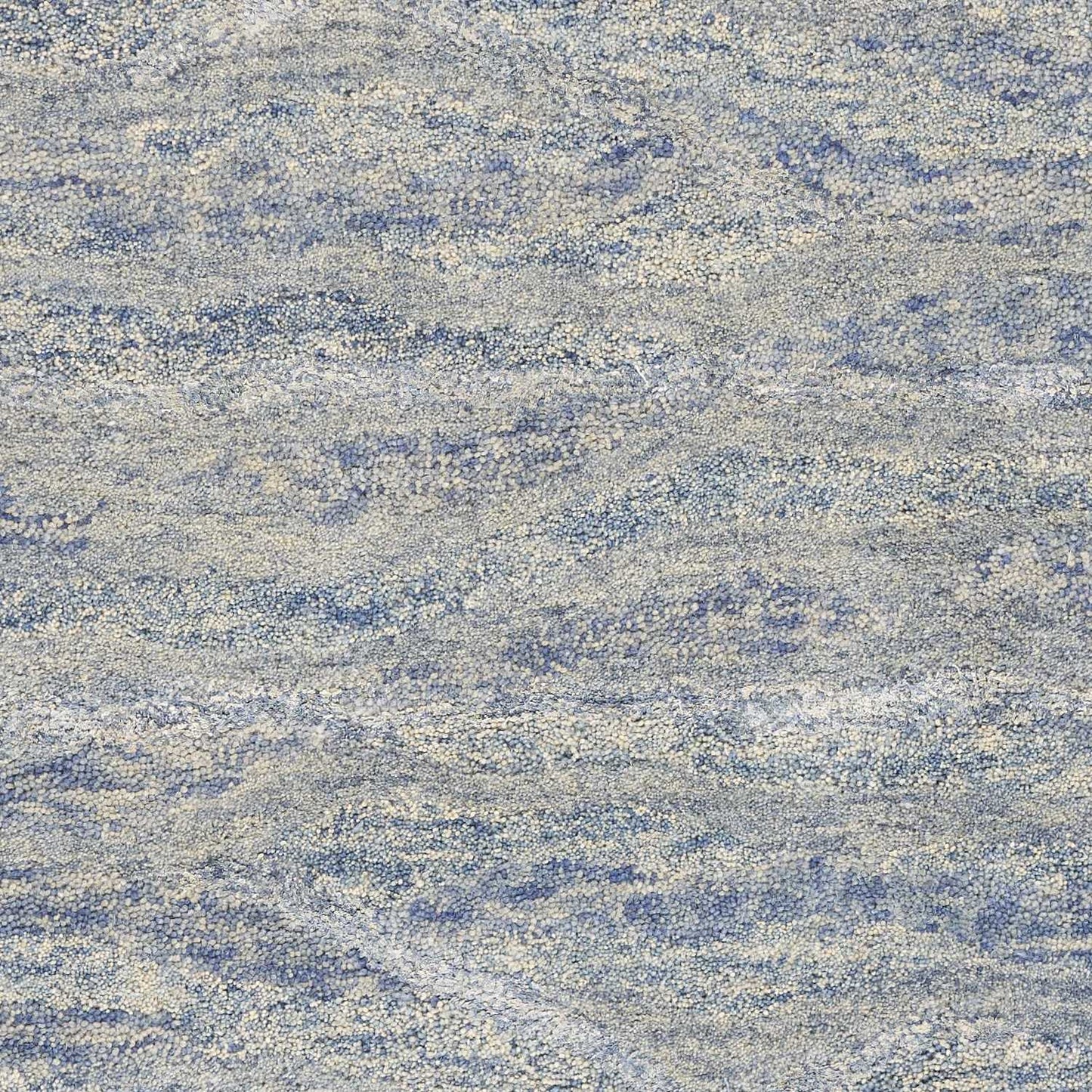 7 X 9 Wool And Viscose Ocean Blue Area Rug