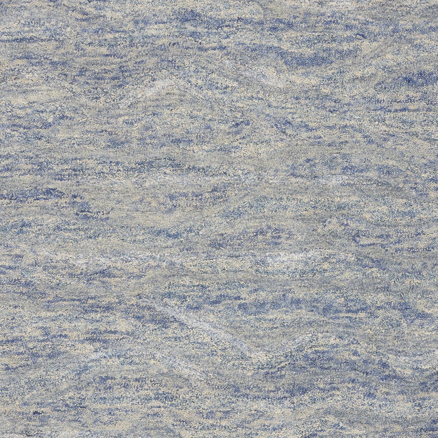 7 X 9 Wool And Viscose Ocean Blue Area Rug