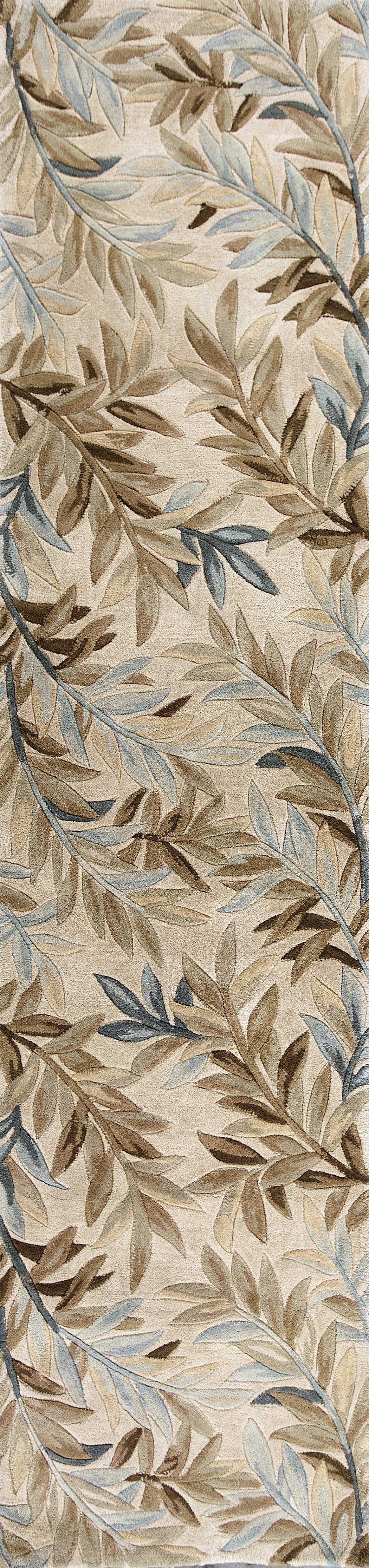 7' Round Wool Ivory Area Rug