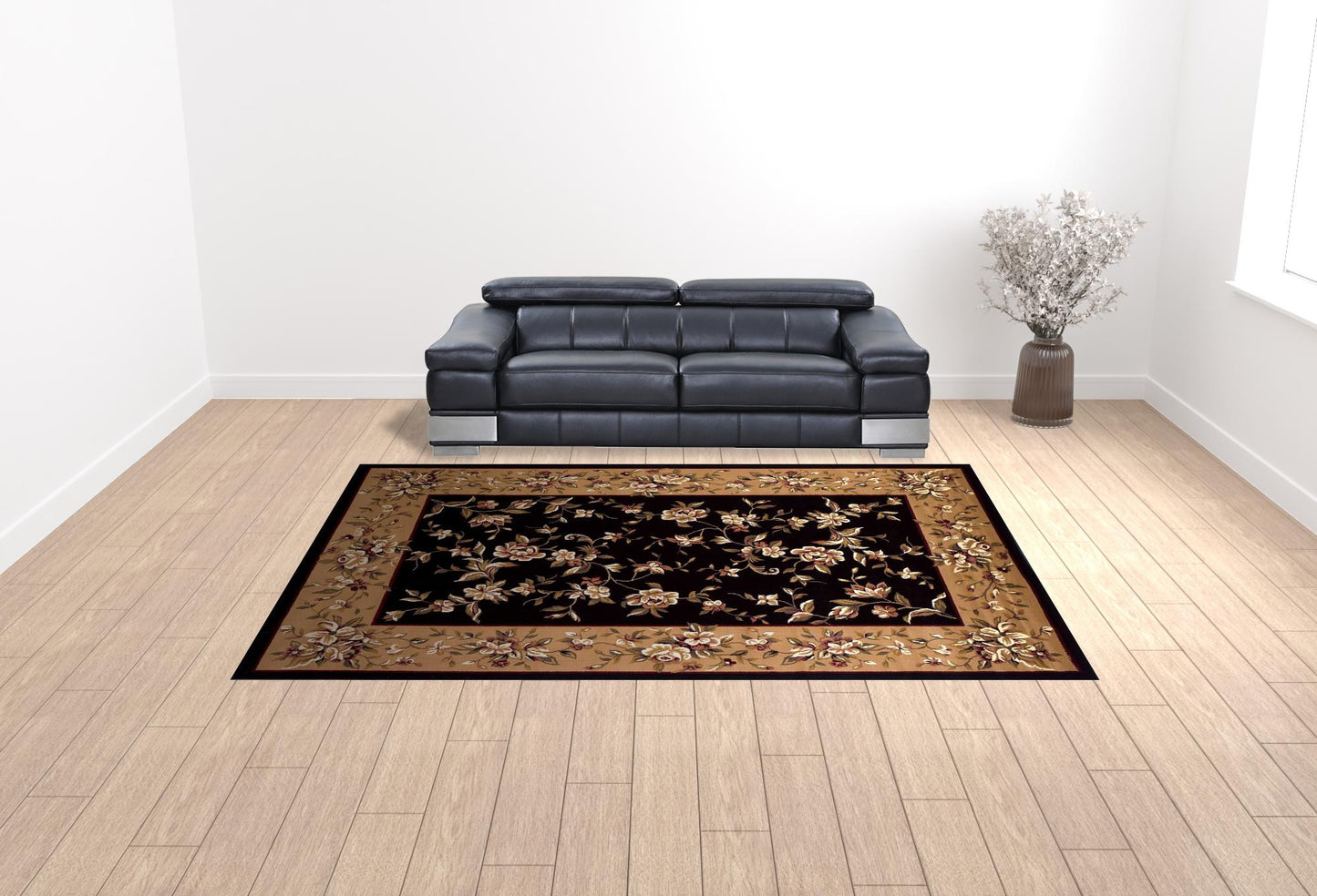 9' X 13' Polypropylene Black Or Beige Area Rug