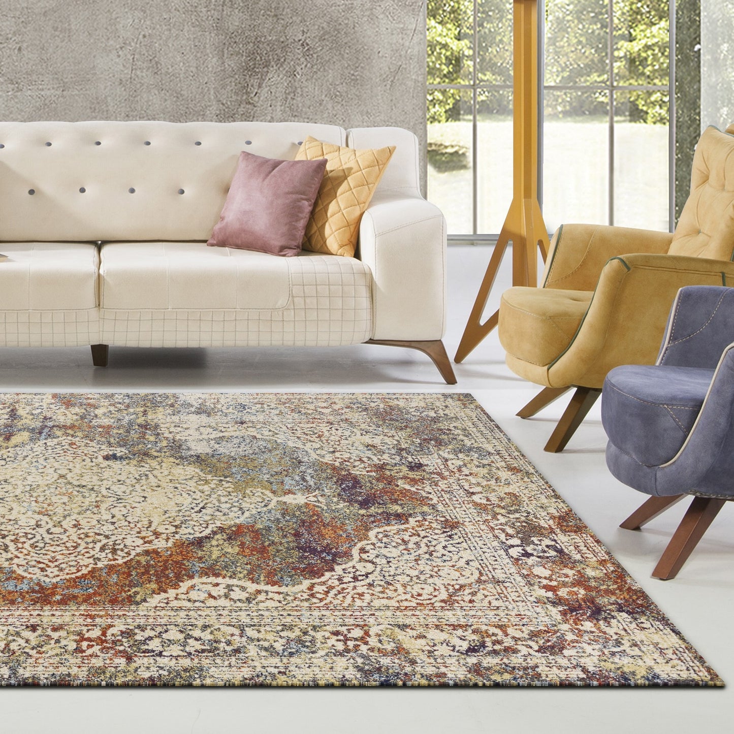 9' X 13' Polypropylene Multi Area Rug