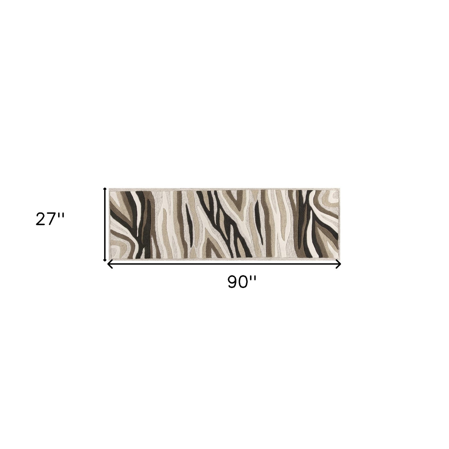 5'X8' Natural Beige Hand Tufted Abstract Waves Indoor Area Rug