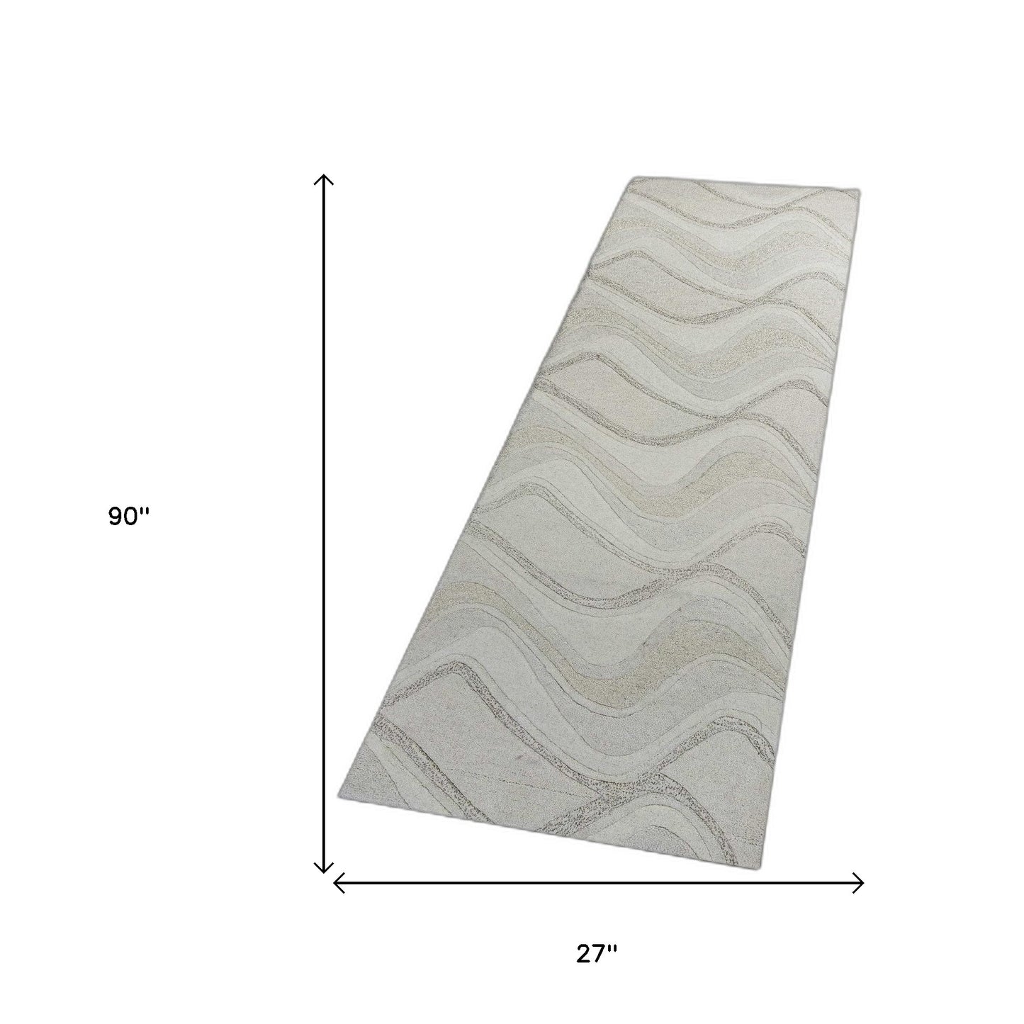 8' X 10' 6 Wool Ivory Area Rug