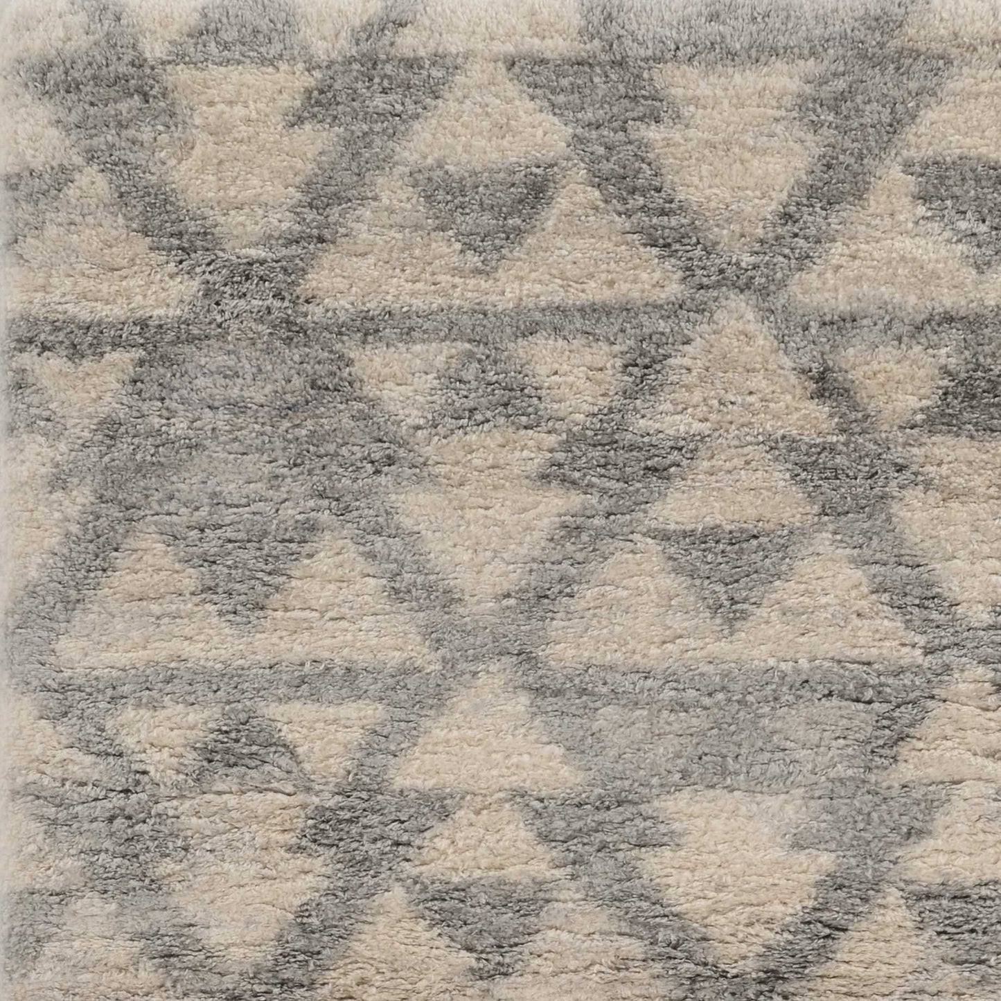 8'X10' Ivory Grey Machine Woven Geometric Indoor Area Rug