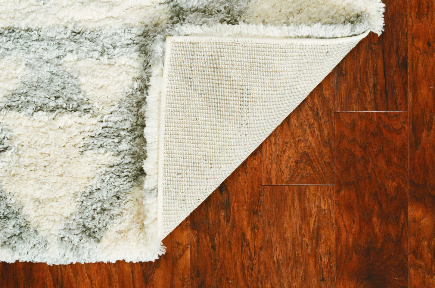 8'X10' Ivory Grey Machine Woven Geometric Indoor Area Rug