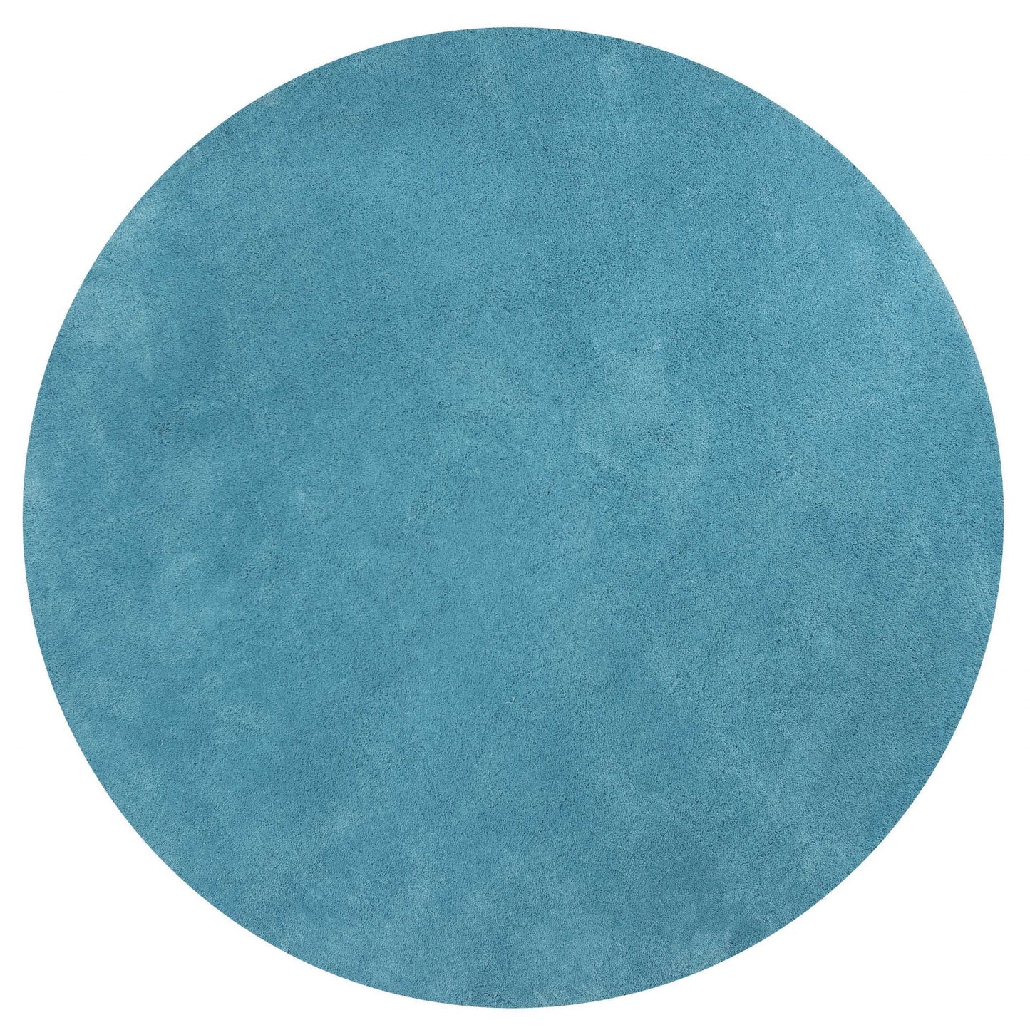 8' Round Polyester Highlighter Blue Area Rug