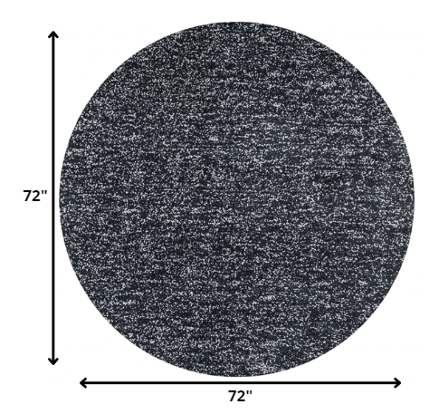 9' X 13' Polyester Black Heather Area Rug
