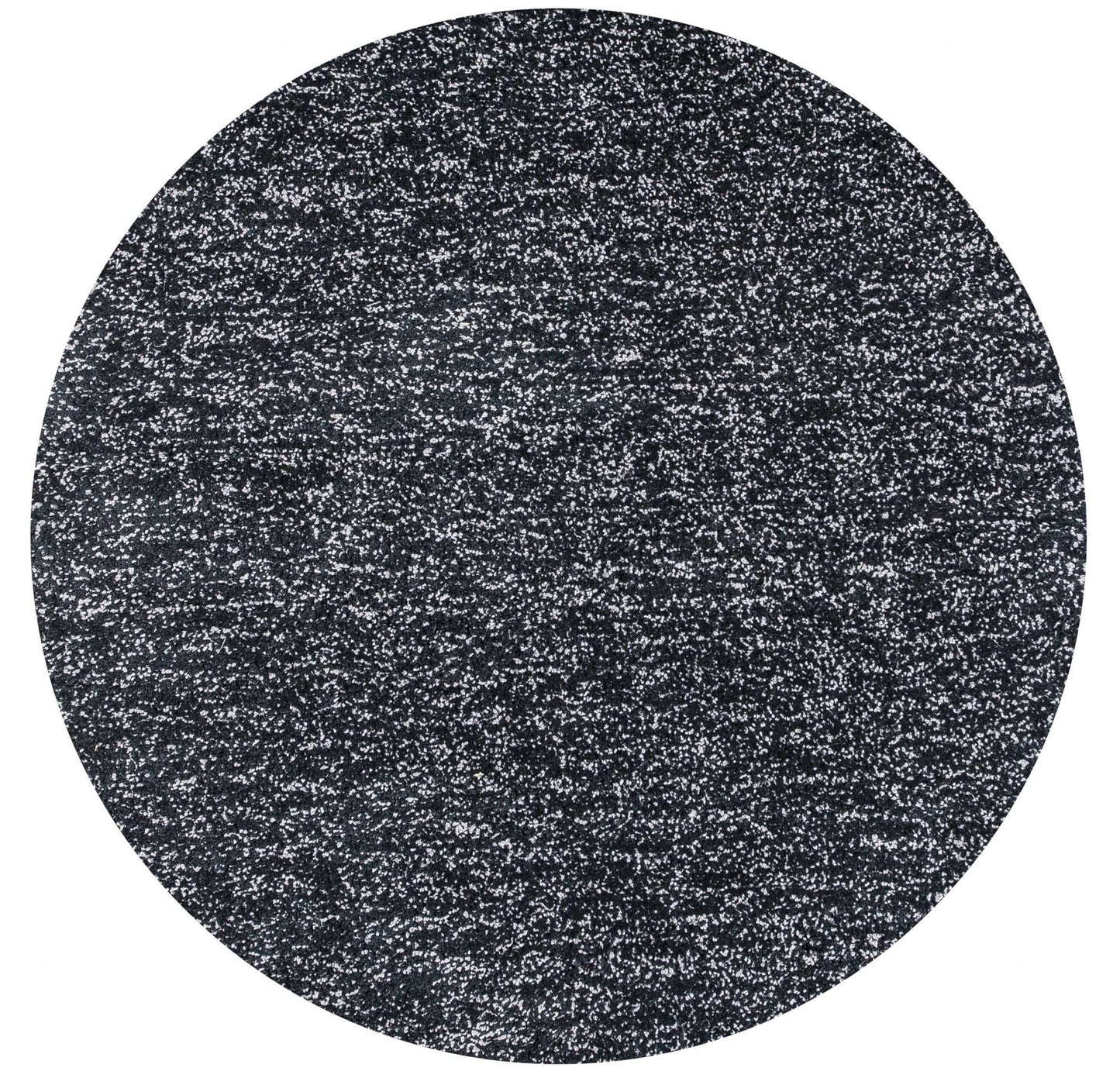 9' X 13' Polyester Black Heather Area Rug