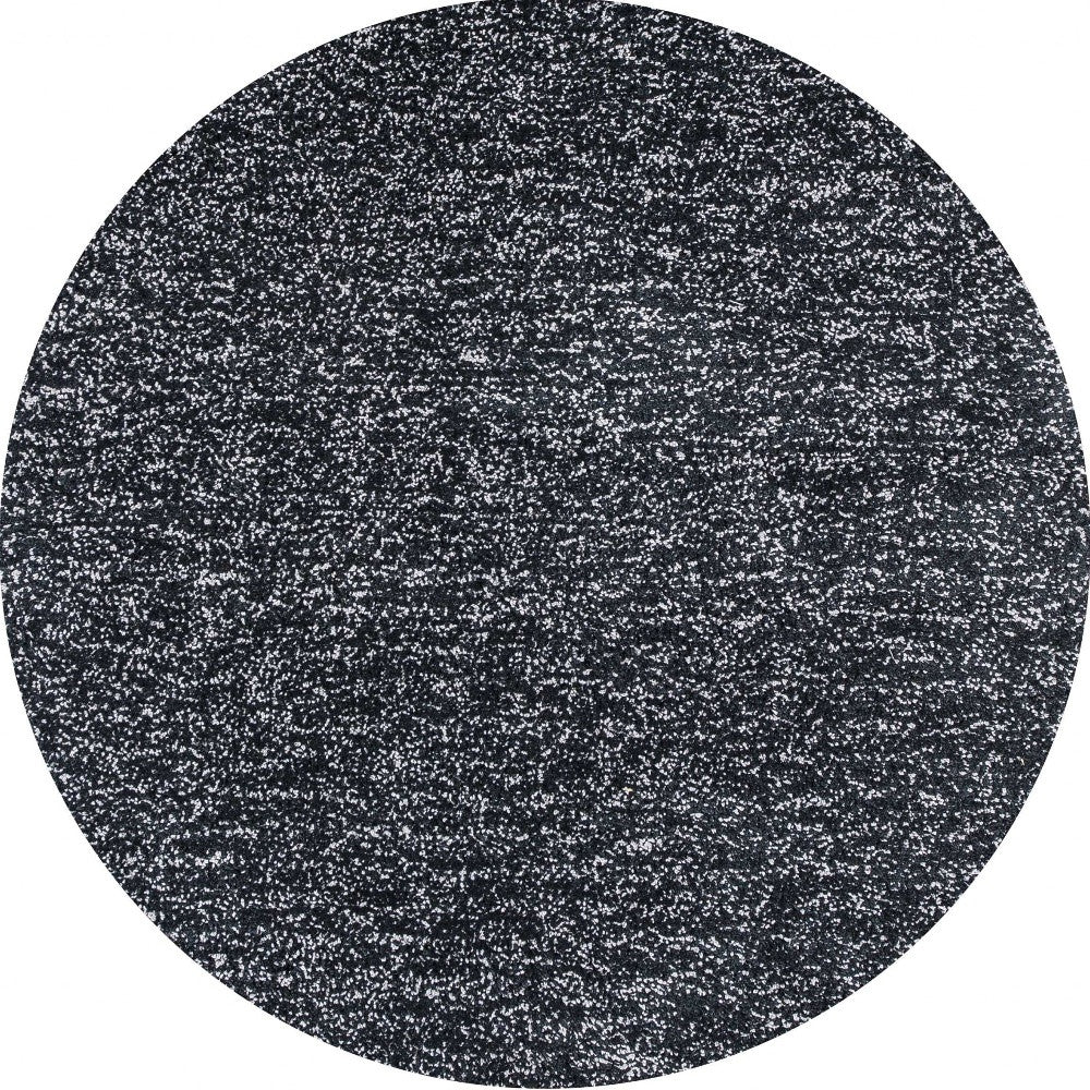 9' X 13' Polyester Black Heather Area Rug