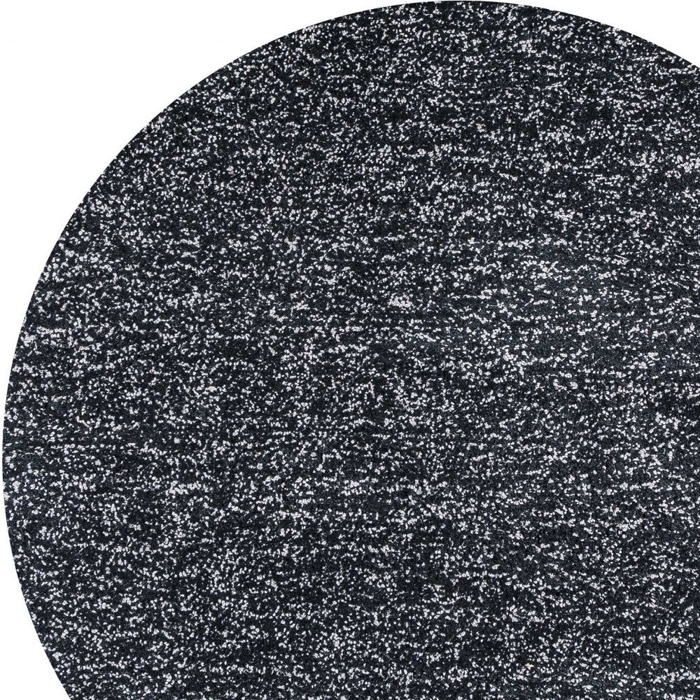 9' X 13' Polyester Black Heather Area Rug