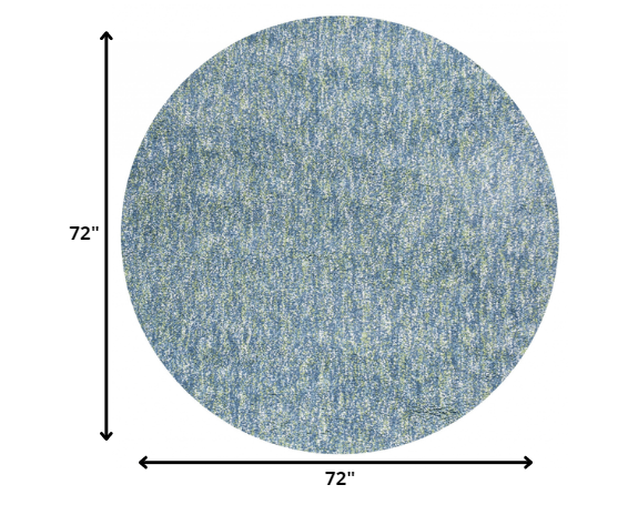 8' Round Polyester Seafoam Heather Area Rug
