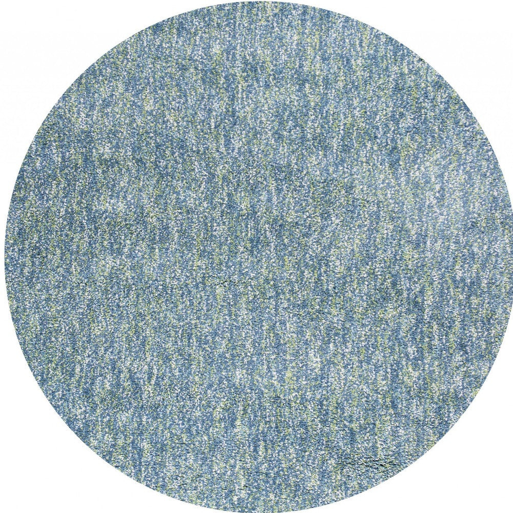 8' Round Polyester Seafoam Heather Area Rug