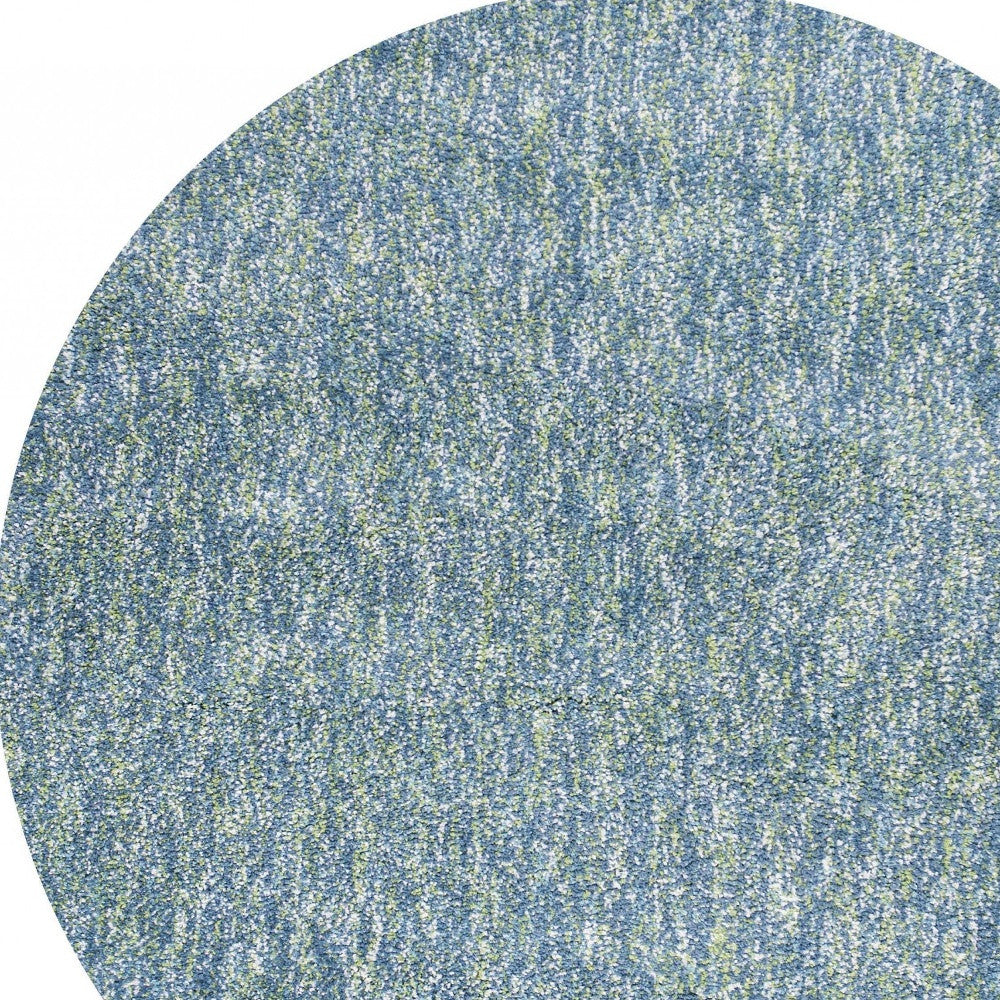 8' Round Polyester Seafoam Heather Area Rug