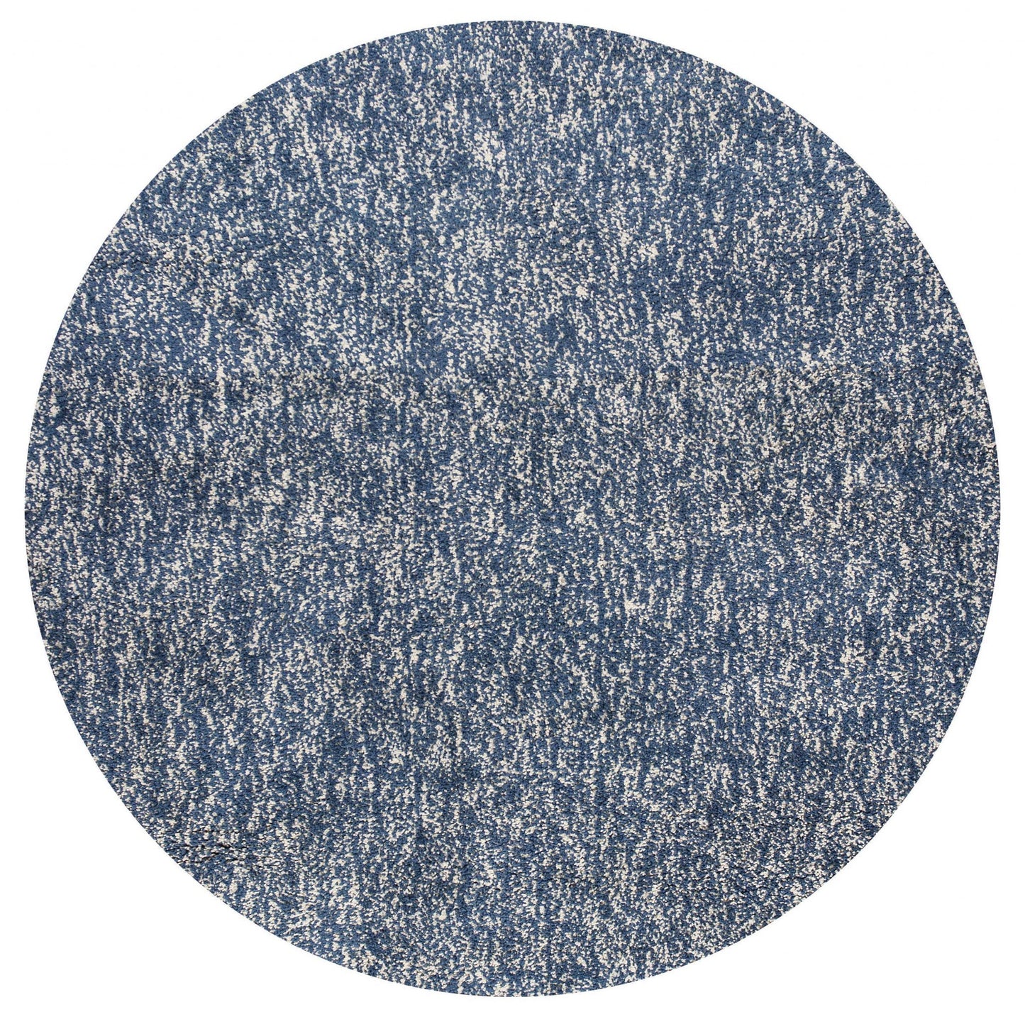 8' Indigo Or Ivory Heather Plain Runner Rug