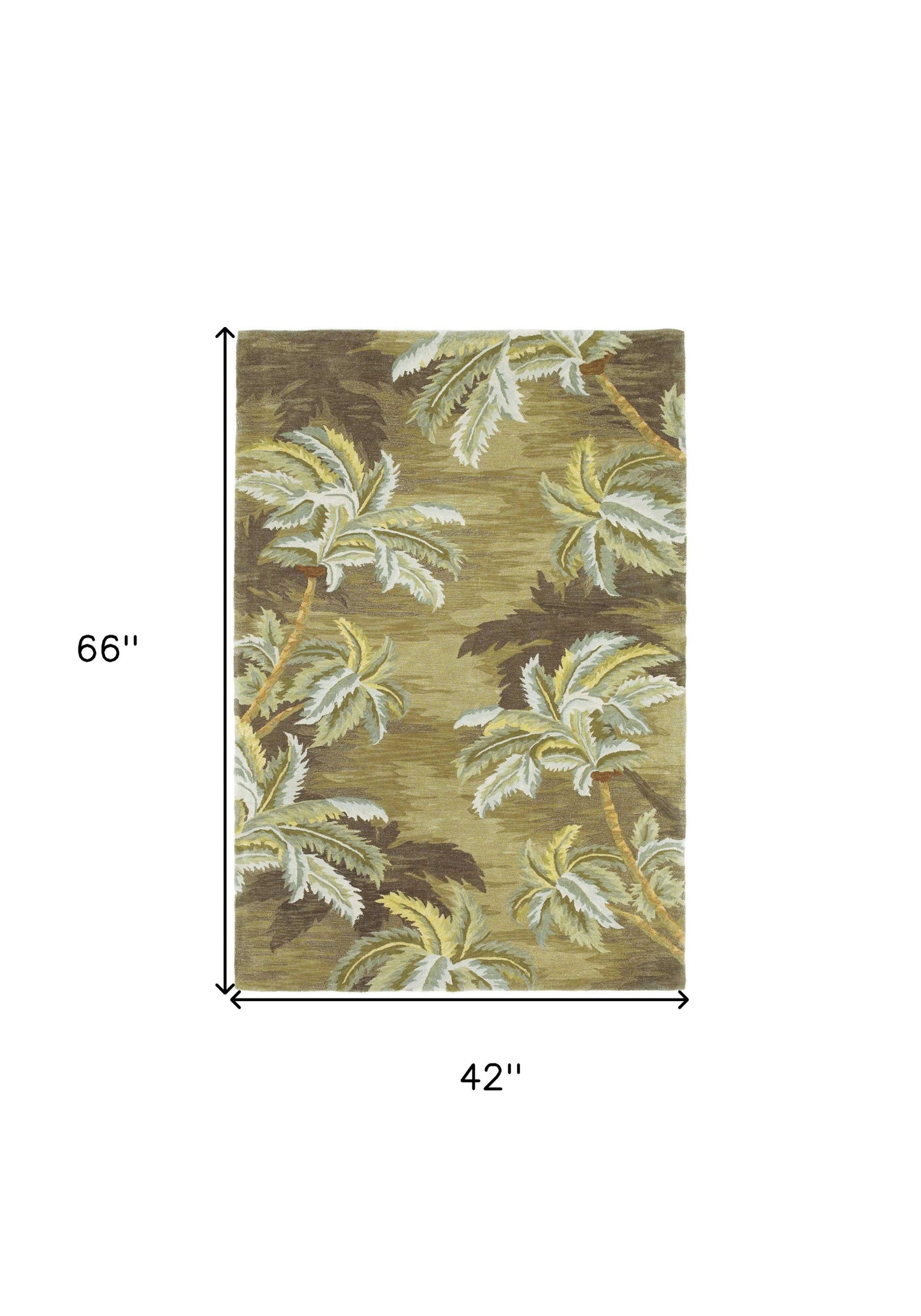 5' Round Wool Moss Area Rug