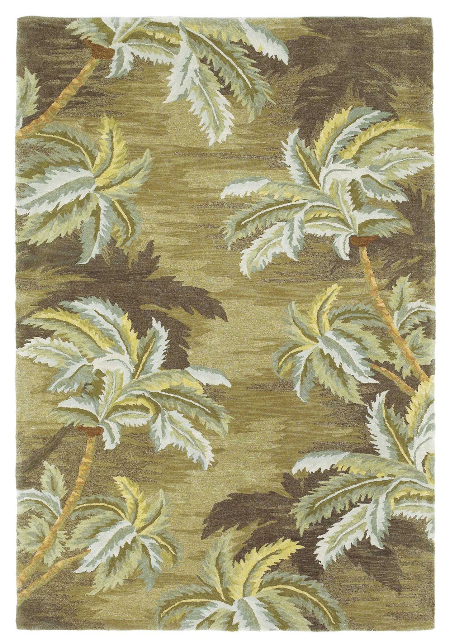 5' Round Wool Moss Area Rug
