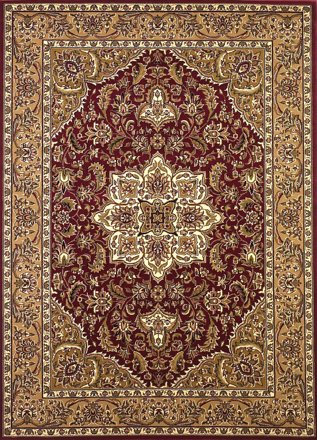 7' X 10' Polypropylene Red Or Beige Area Rug