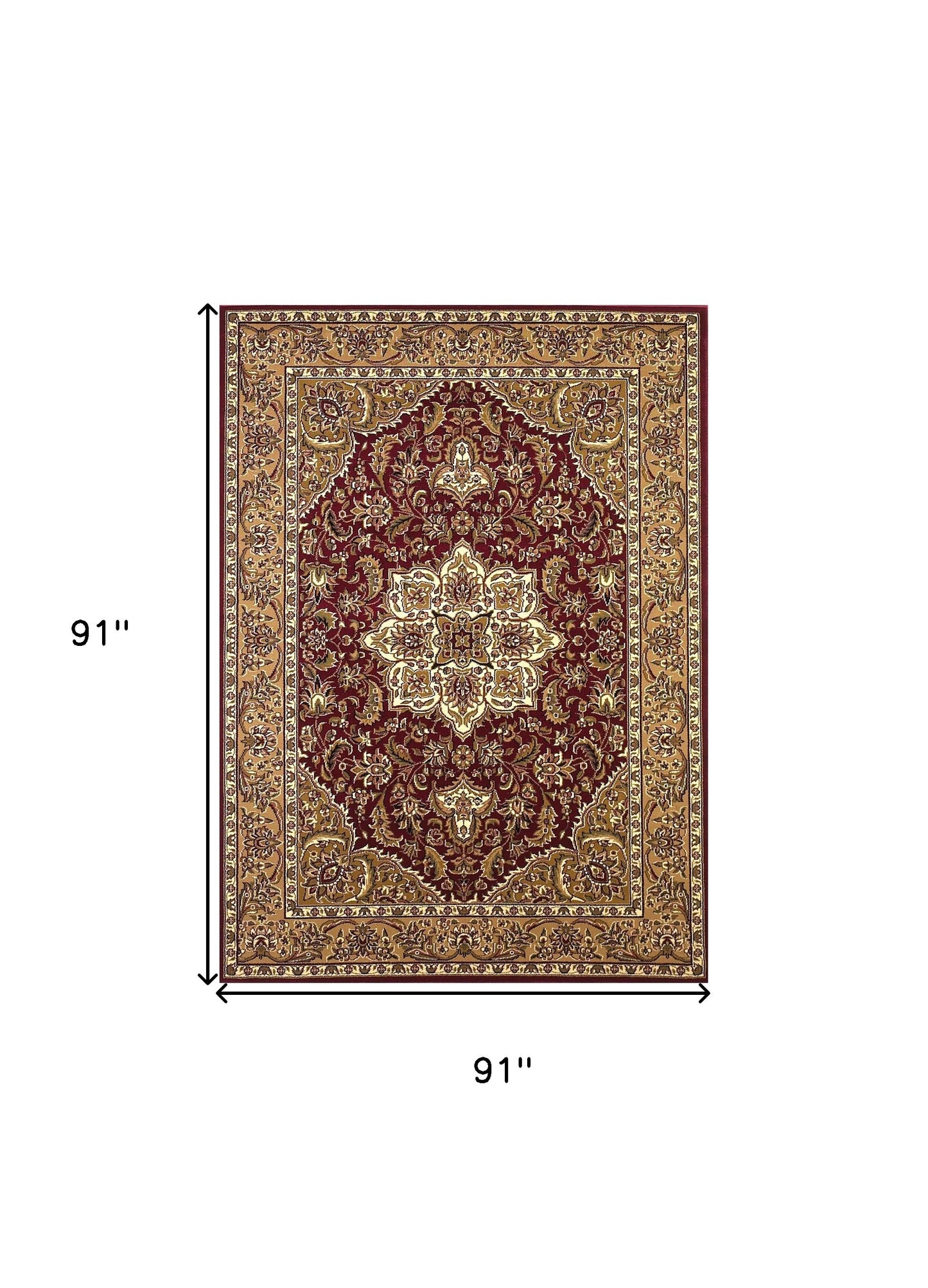 7' X 10' Polypropylene Red Or Beige Area Rug