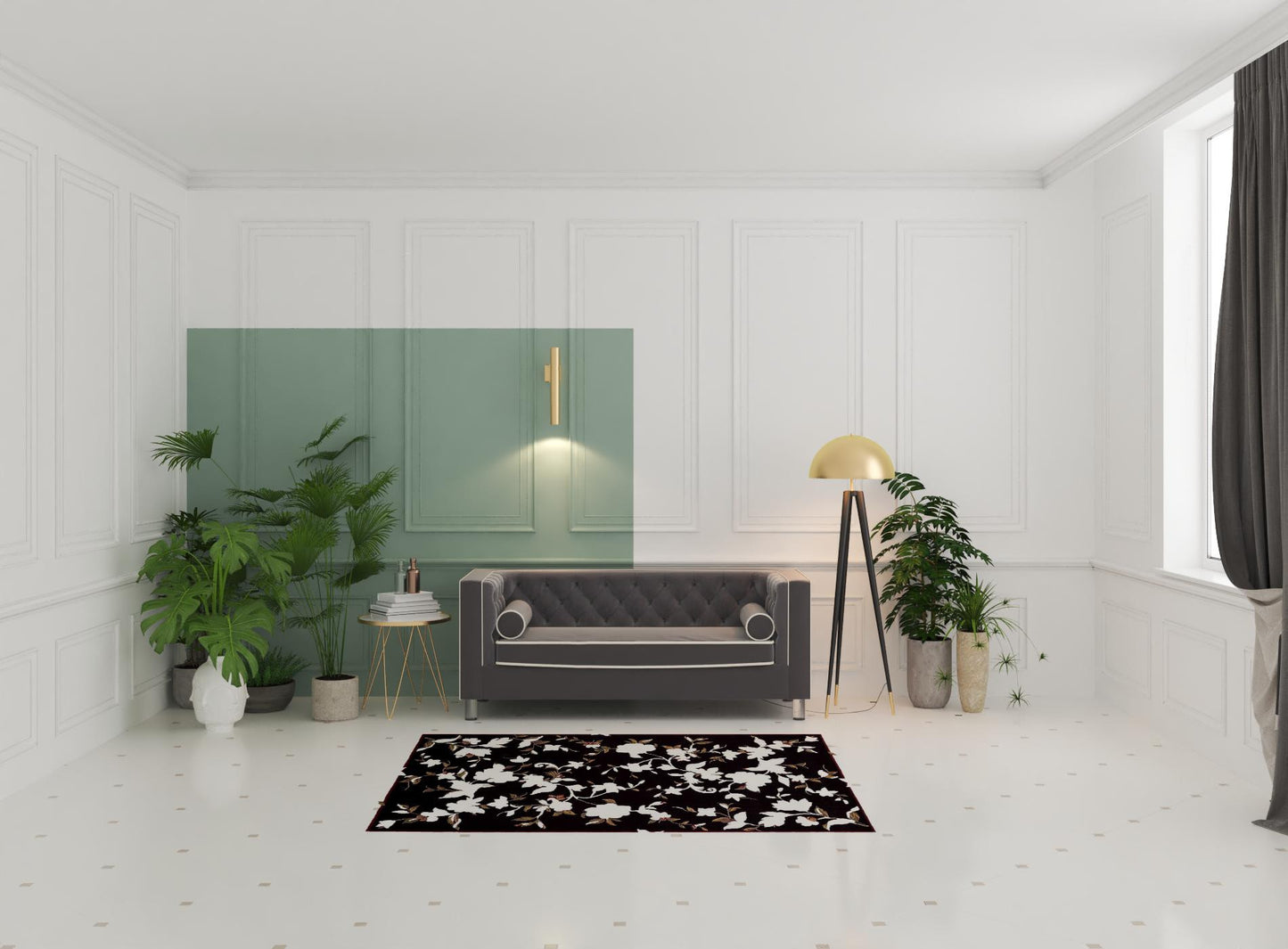 9' X 13' Polypropylene Black Or Beige Area Rug