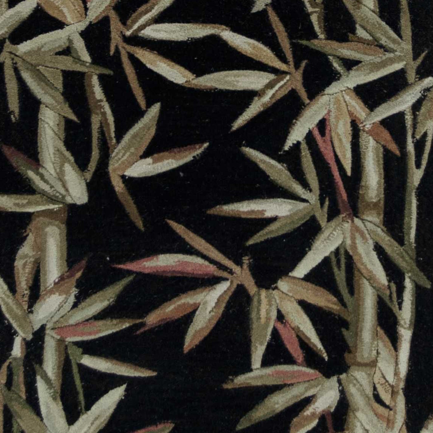 8' X 11' Wool Black And Bamboo Area Rug