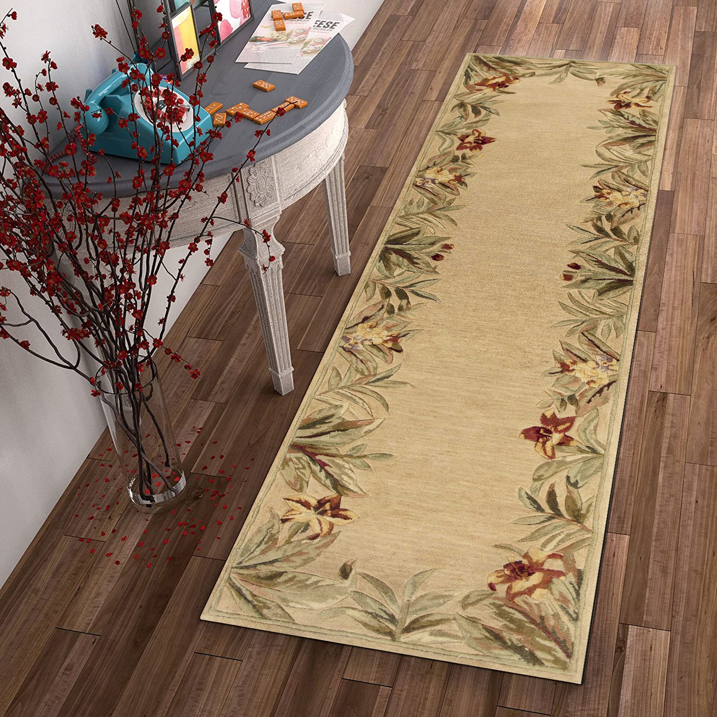 5' X 8' Wool Ivory Area Rug