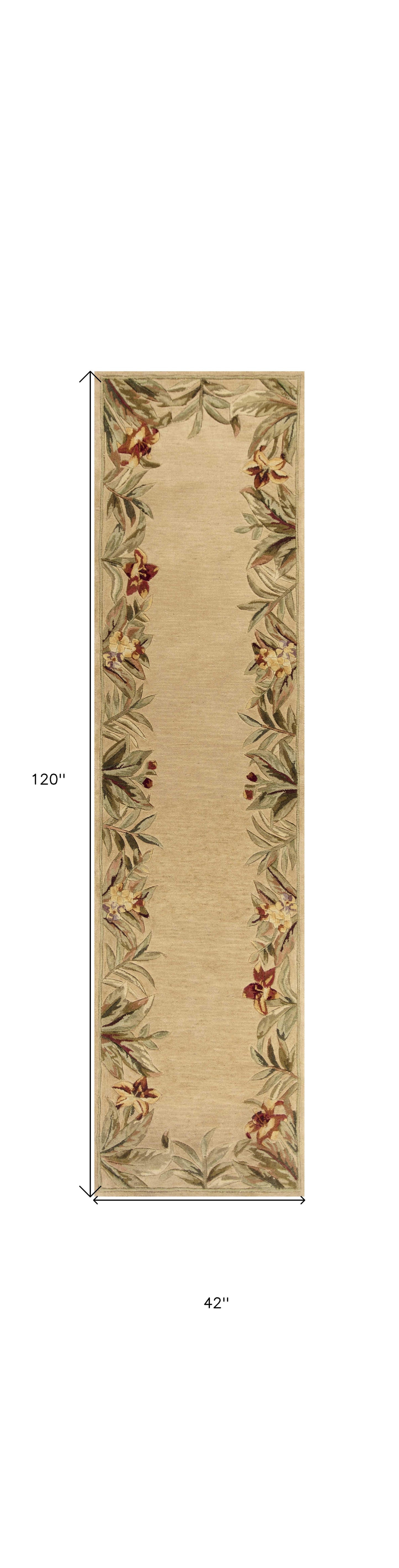 5' X 8' Wool Ivory Area Rug