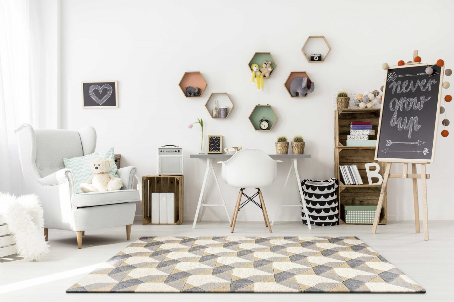 5' X 8' Wool Ivory Or Grey Area Rug