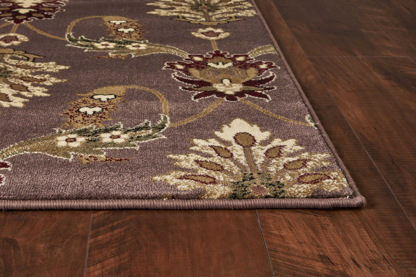 10'X13' Plum Machine Woven Floral Traditional Indoor Area Rug