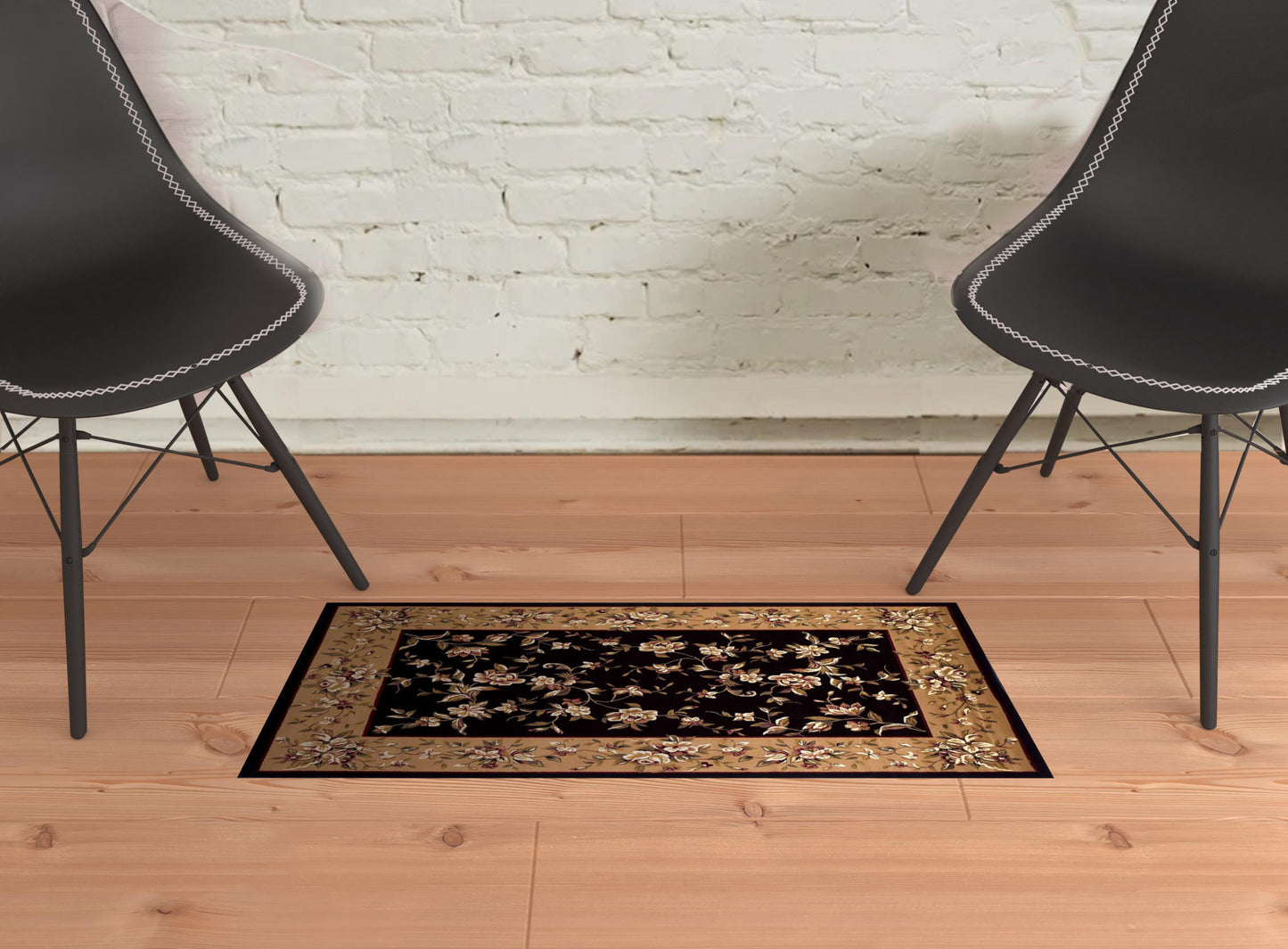 9' X 13' Polypropylene Black Or Beige Area Rug