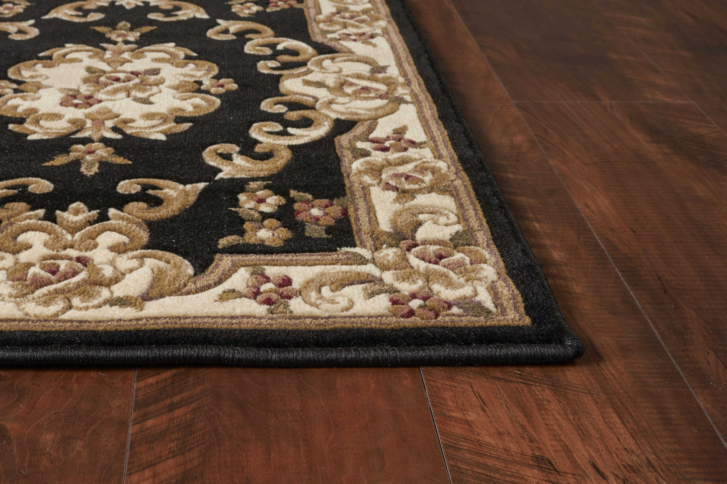 7' X 10' Polypropylene Blackor Ivory Area Rug