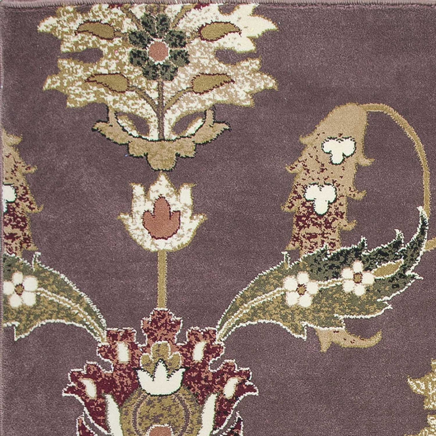 10'X13' Plum Machine Woven Floral Traditional Indoor Area Rug