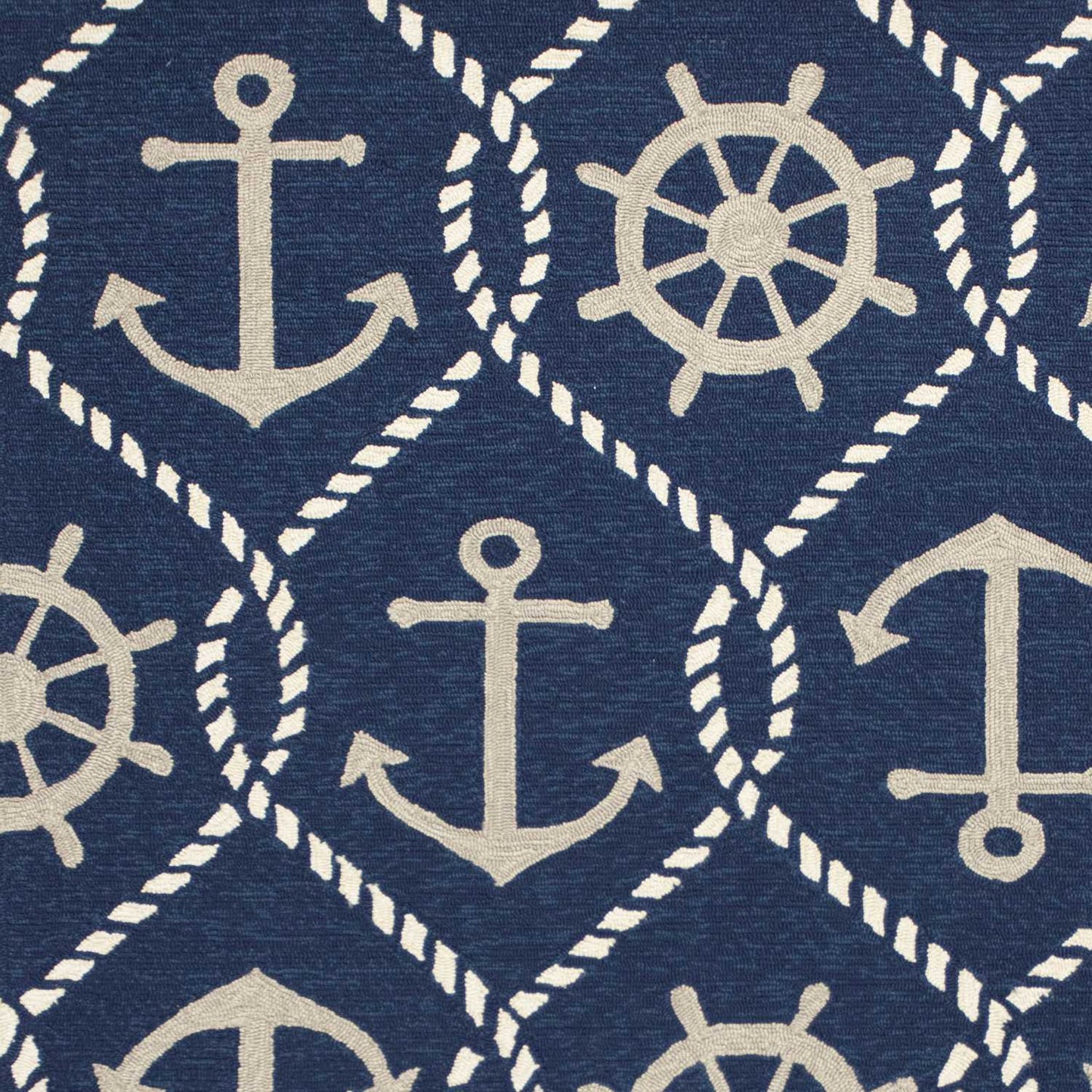 7' X 9' Uv Treated Polypropylene Navy Area Rug