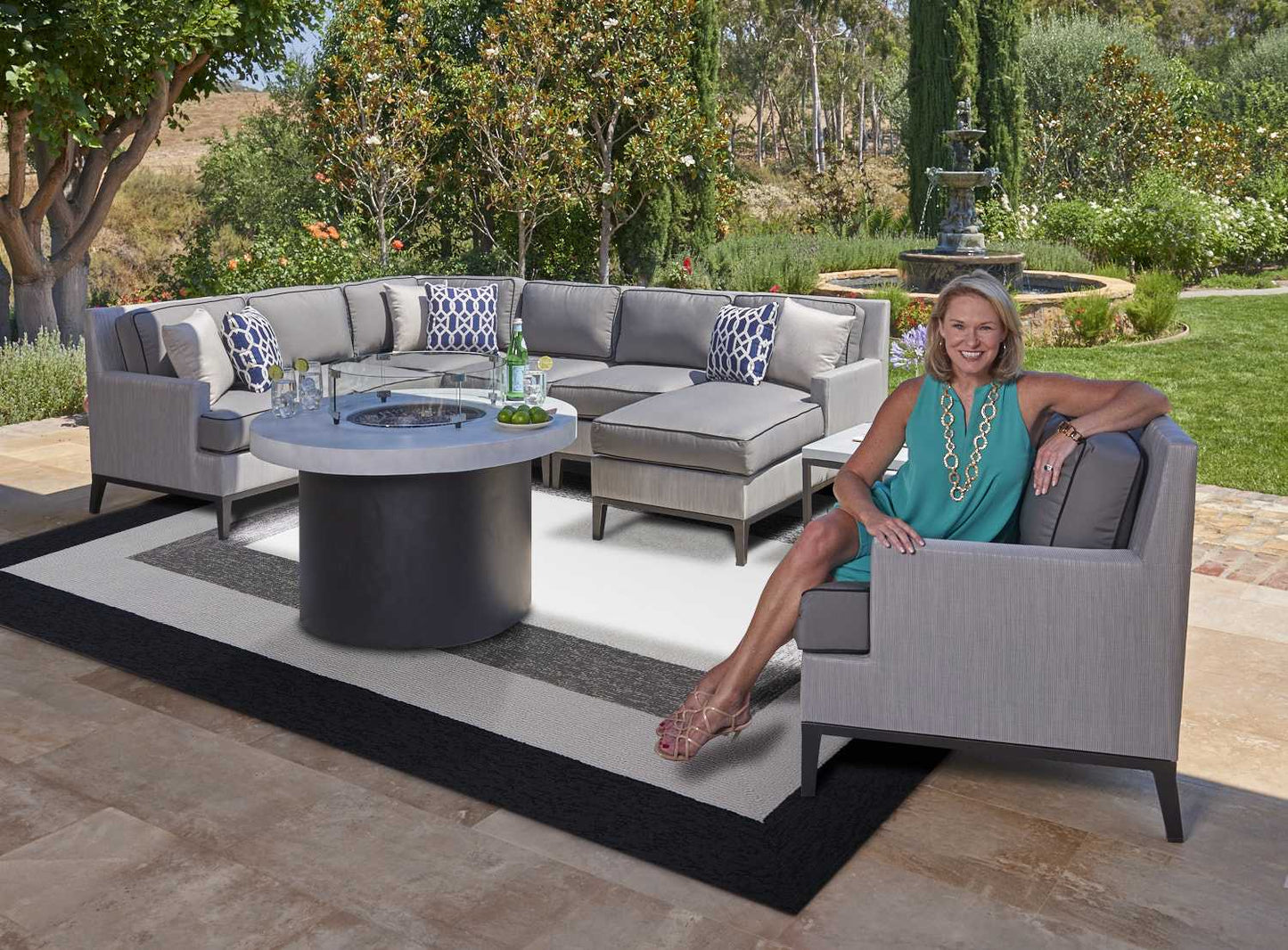 8' X 11' Uv Treated Polypropylene Charcoal Area Rug