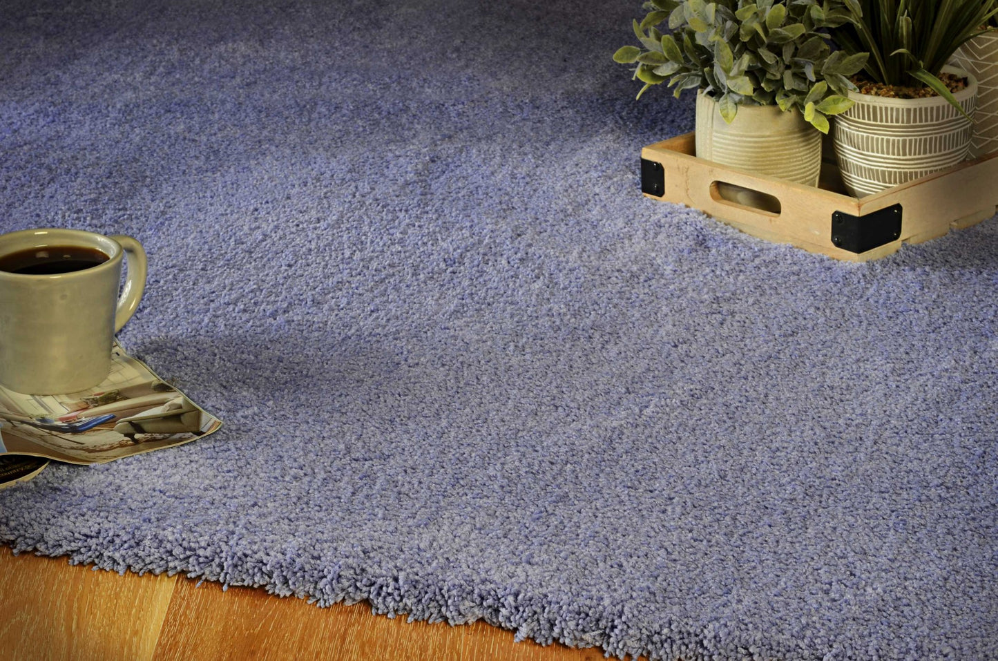 8' Round Polyester Purple Area Rug