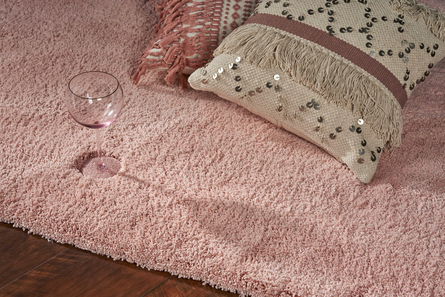 6' Rose Pink Round Indoor Shag Rug