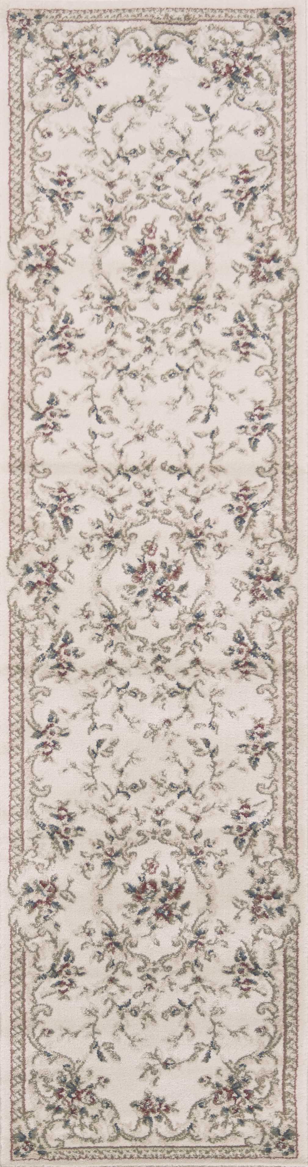 5'X8' Ivory Bordered Floral Indoor Area Rug