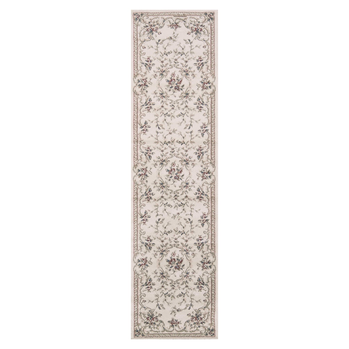 5'X8' Ivory Bordered Floral Indoor Area Rug