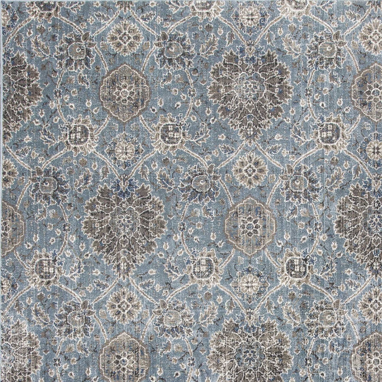 2' X 3' Viscose Ivory Or Blue Accent Rug