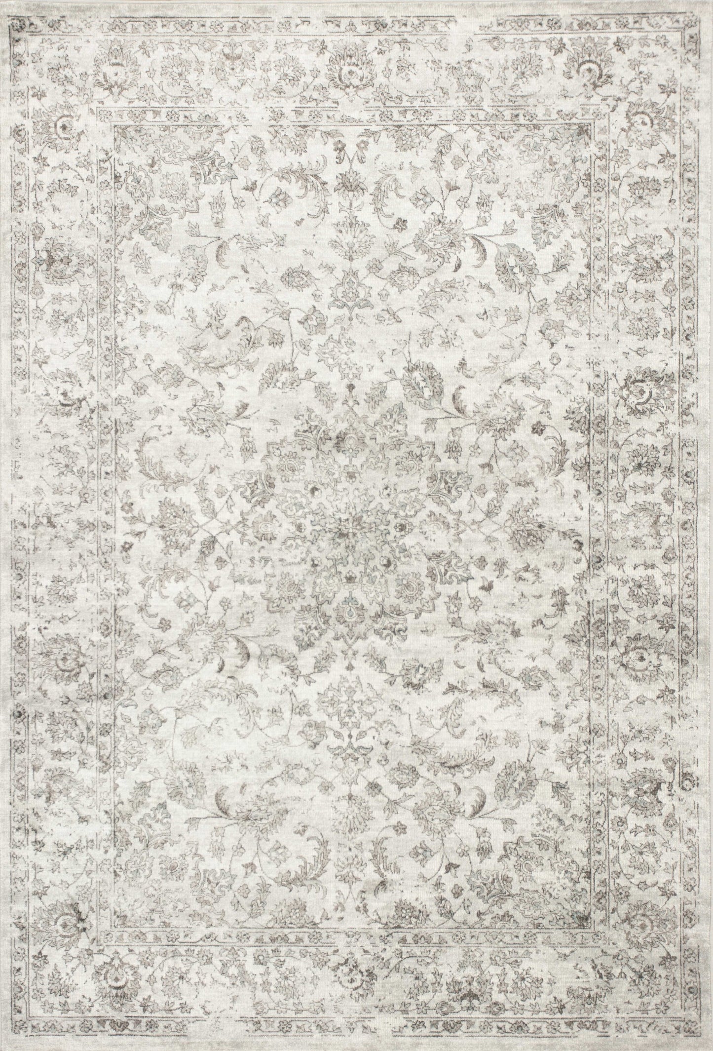 2' X 3' Viscose Silver Accent Rug