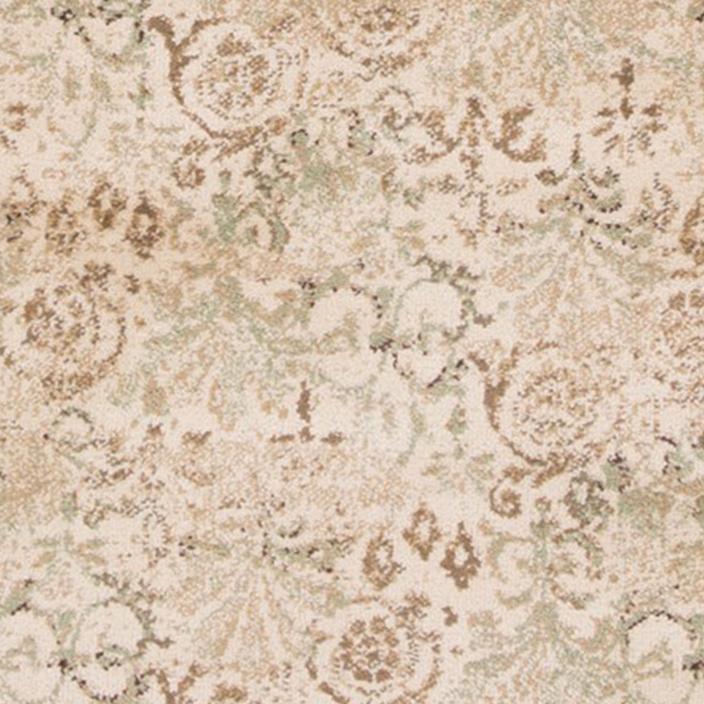 8'X11' Ivory Machine Woven Floral Traditional Indoor Area Rug