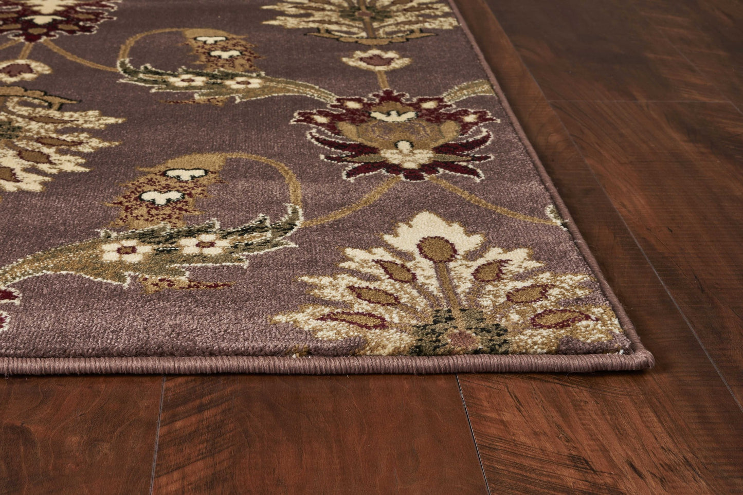 10'X13' Plum Machine Woven Floral Traditional Indoor Area Rug
