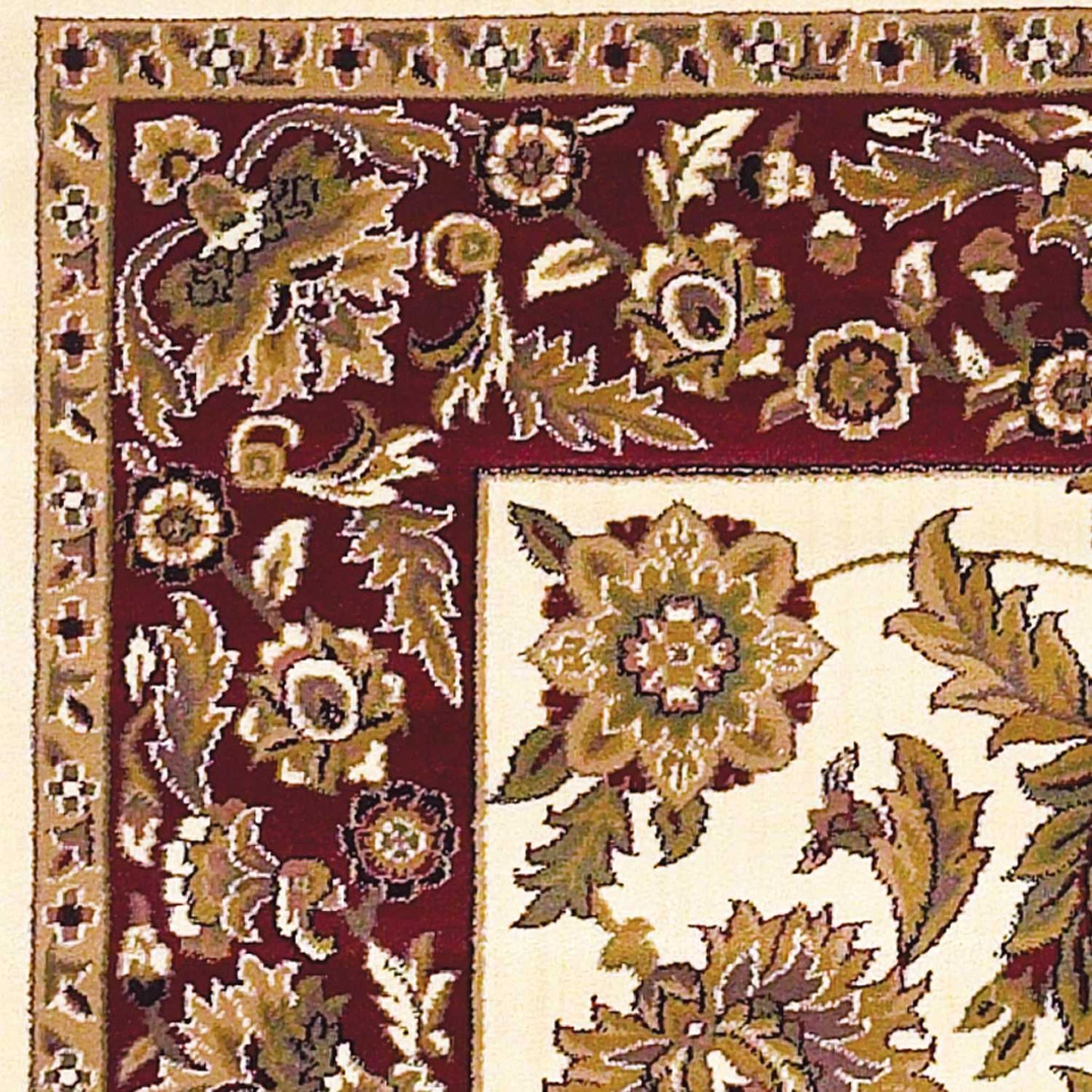 9' X 13' Polypropylene Ivory Or Red Area Rug