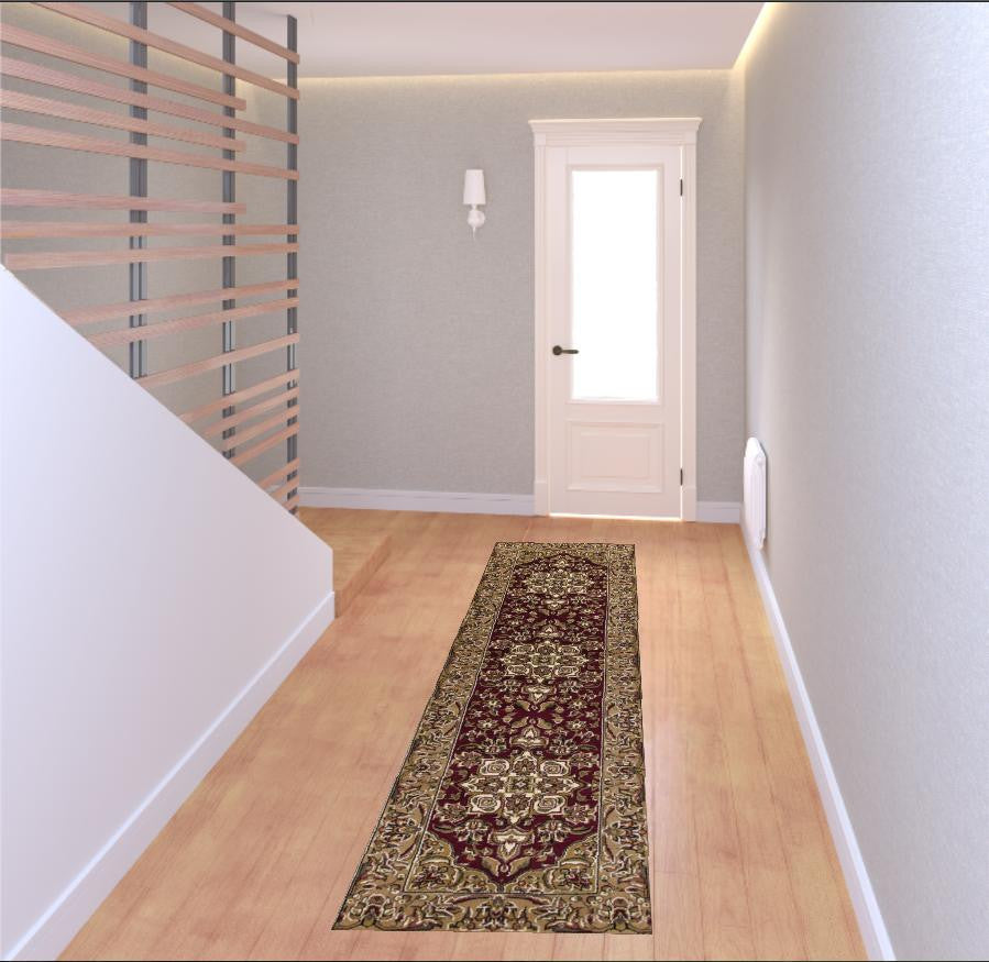 7' X 10' Polypropylene Red Or Beige Area Rug