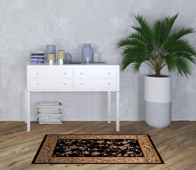9' X 13' Polypropylene Black Or Beige Area Rug