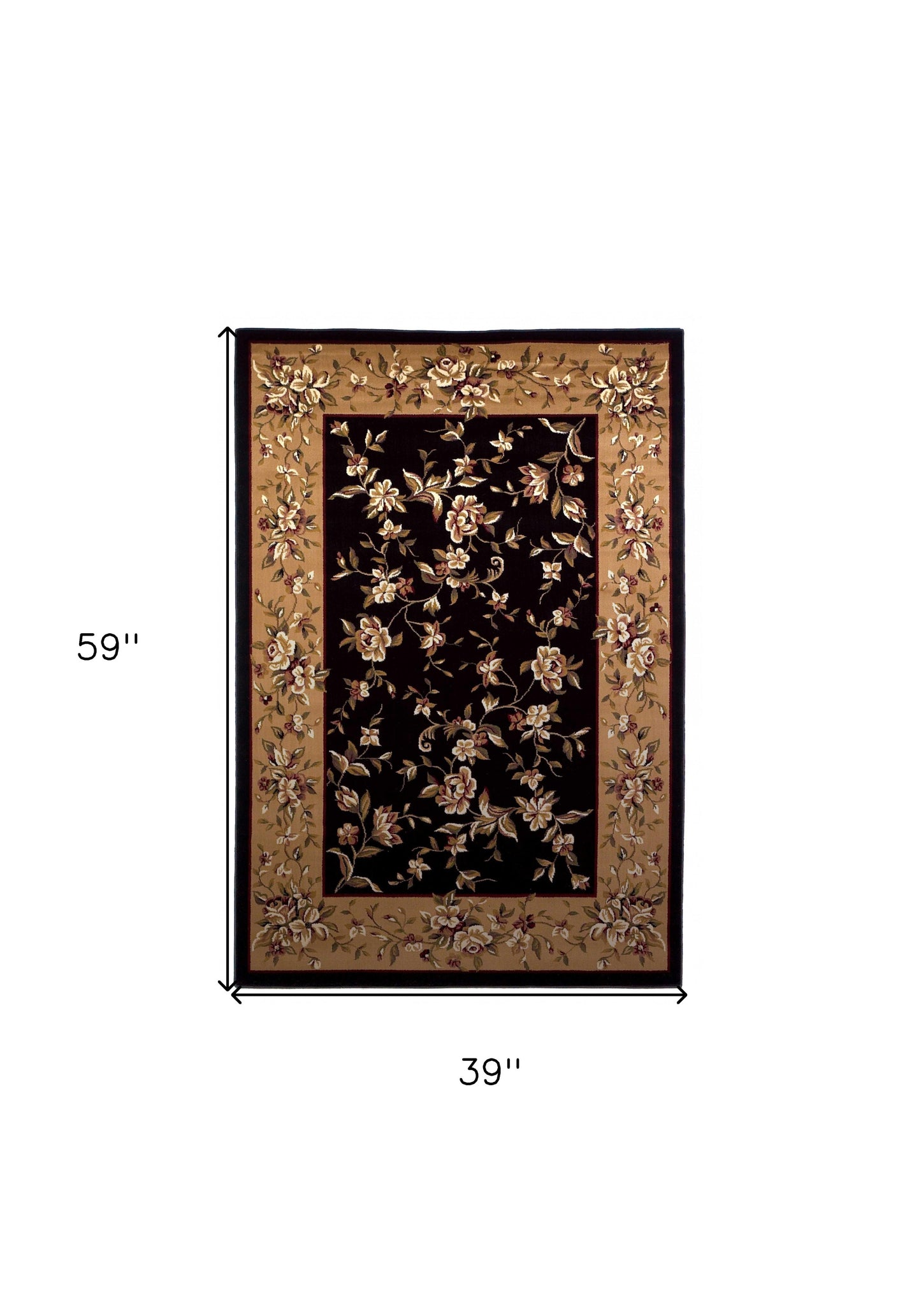 9' X 13' Polypropylene Black Or Beige Area Rug