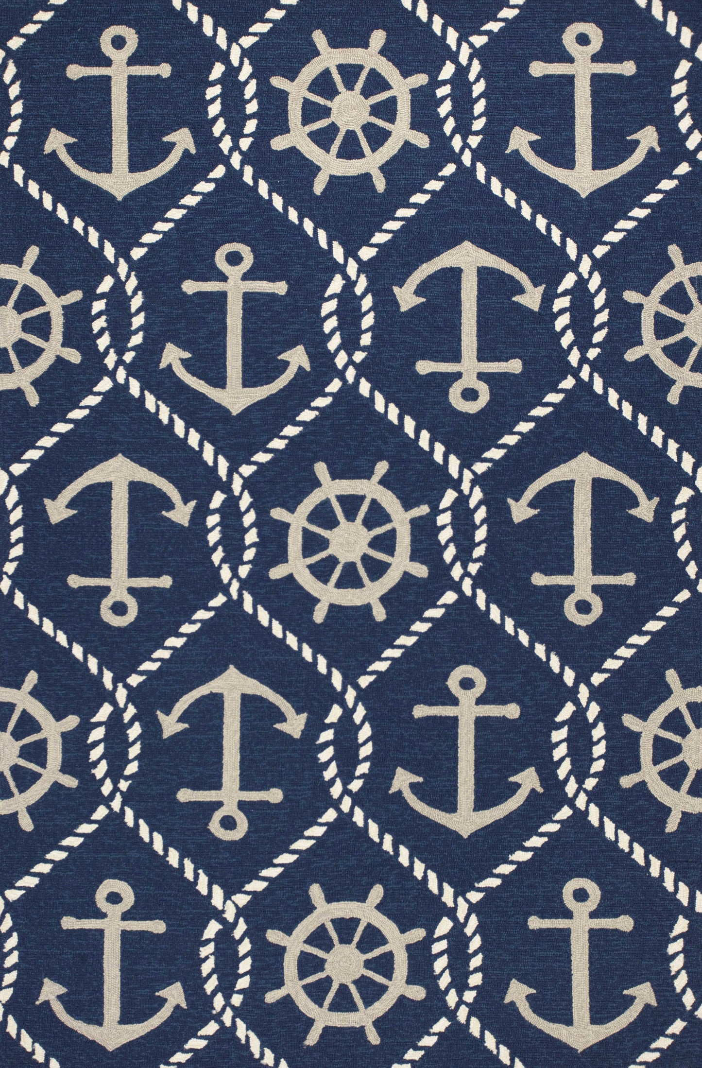 7' X 9' Uv Treated Polypropylene Navy Area Rug