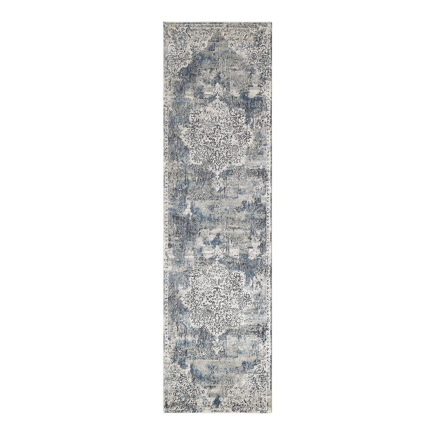 7' Round Polyester Ivory Area Rug